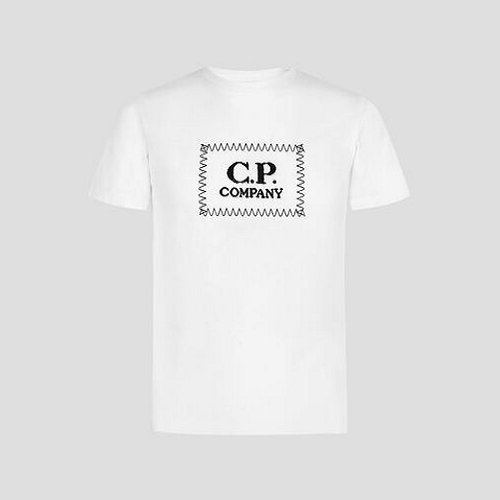 22SS C.P. Company Kids 저지 라벨 티셔츠 - 화이트
