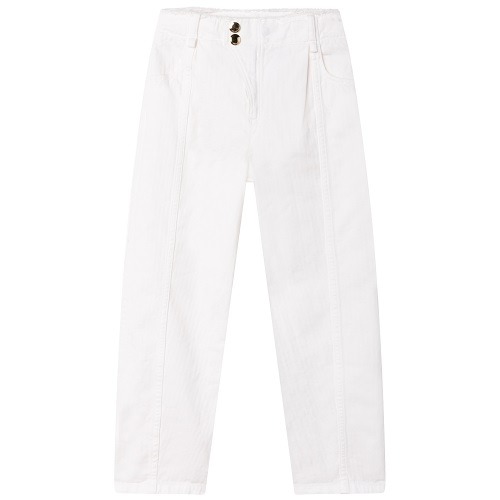 22SS Chloé Teen Girls White Cotton Pants