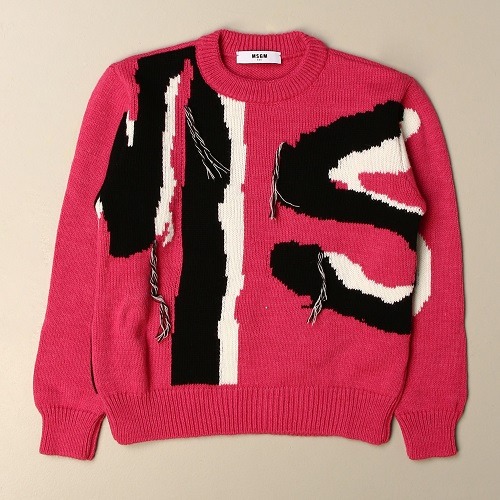 MSGM 핑크 로고 스웨터